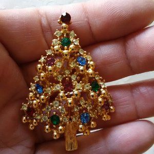 Vintage Christmas tree brooch / pin Eisenberg
